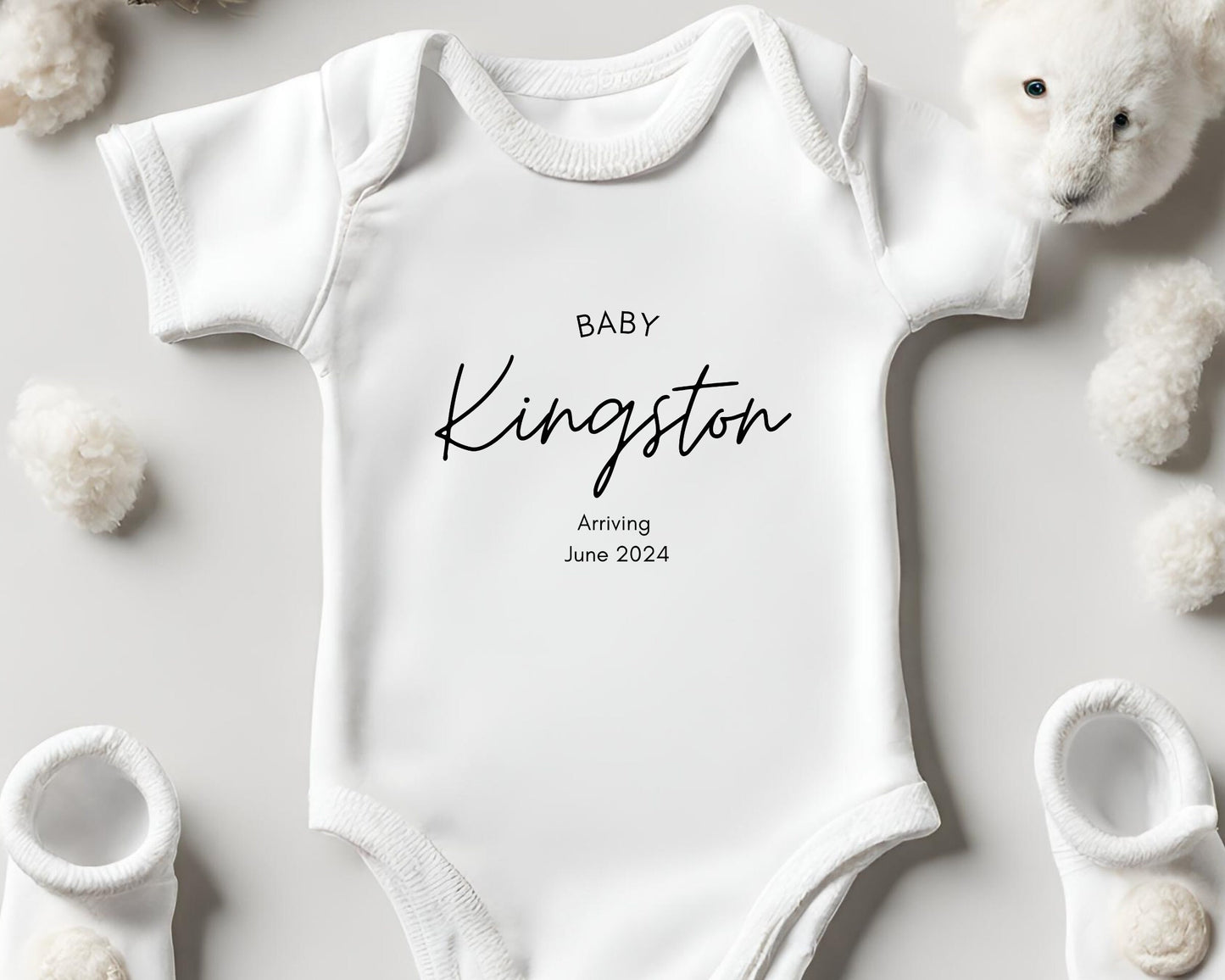 Custom Last Name Announcement Onesie, Custom Due Date Announcement, Pregnancy Announcement, Pregnancy Reveal, Custom Onesie