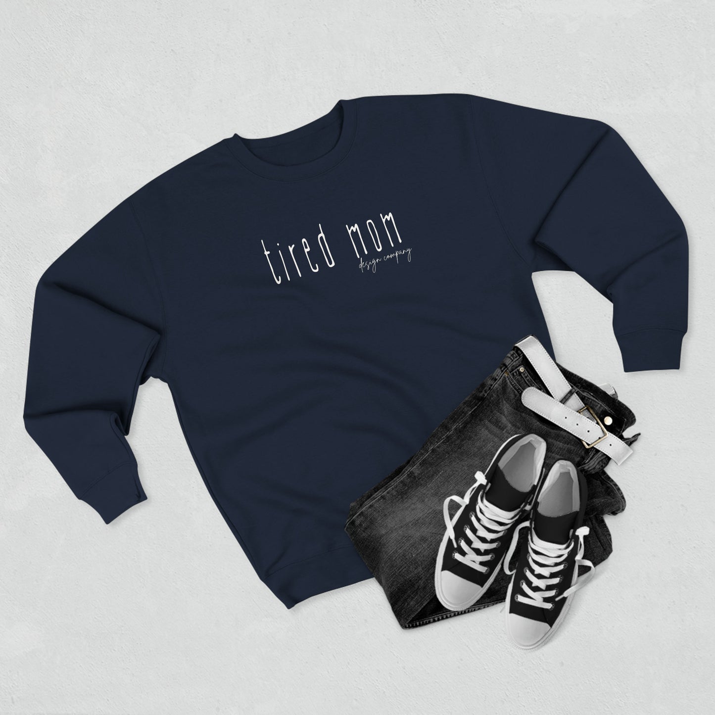 Tired Mom Design Co. Branded Premium Crewneck Sweatshirt