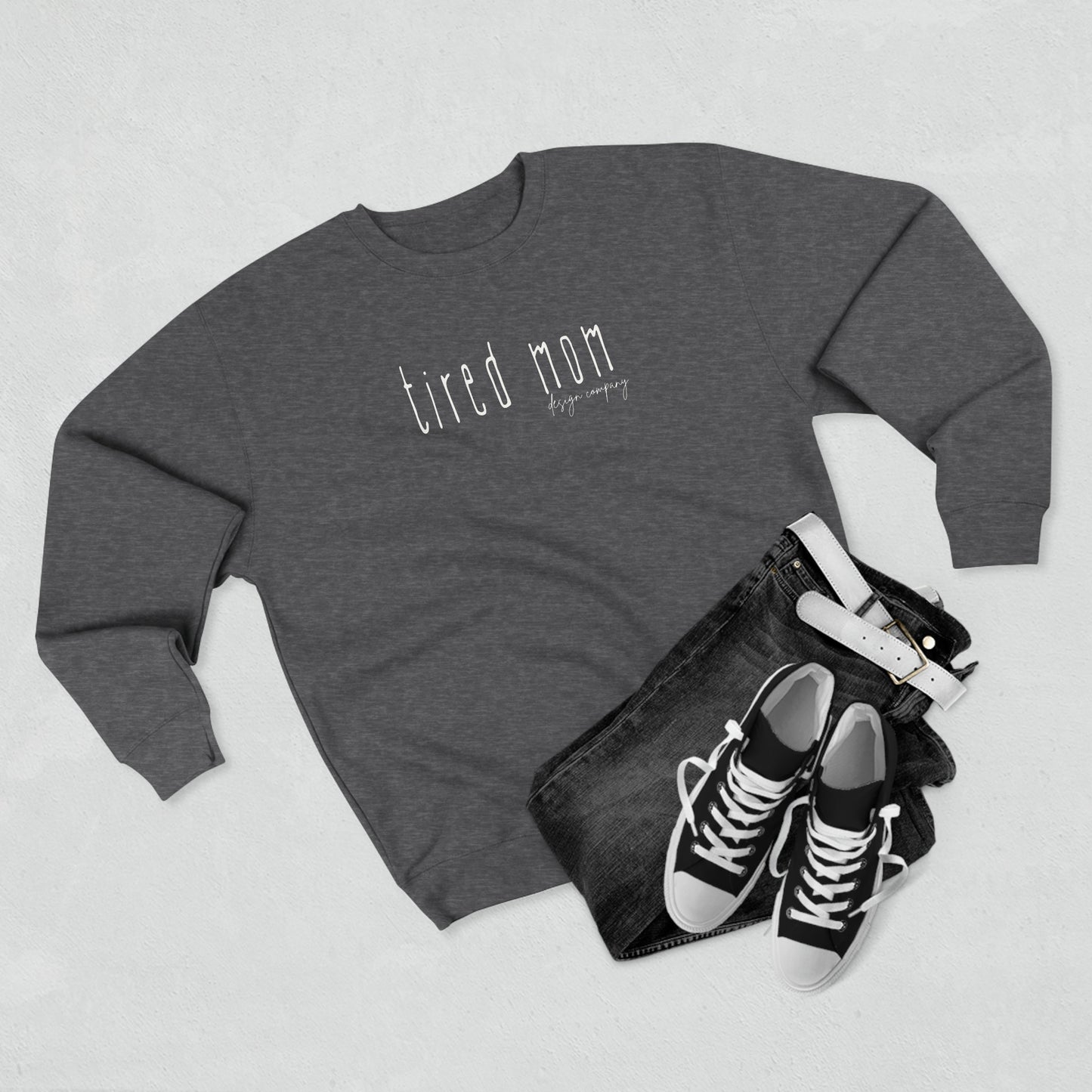 Tired Mom Design Co. Branded Premium Crewneck Sweatshirt