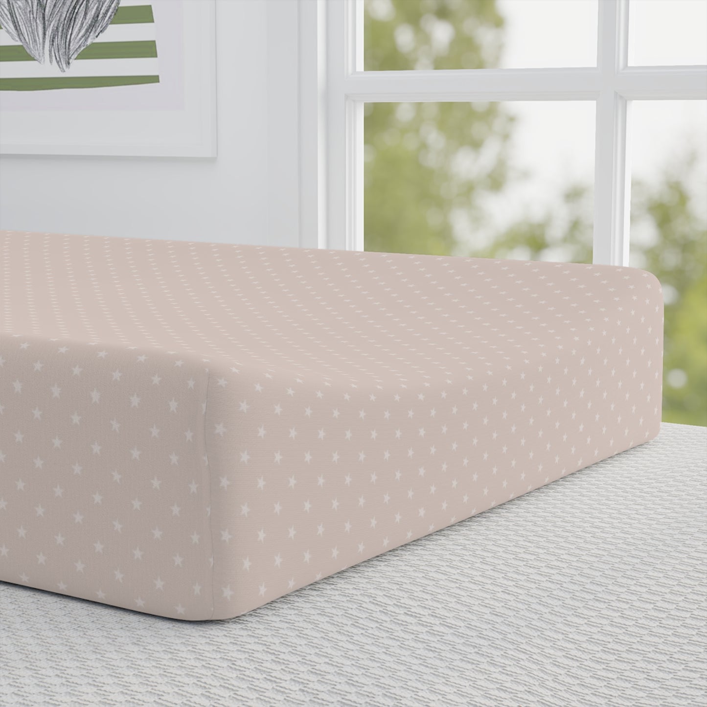 Beige Star Changing Pad