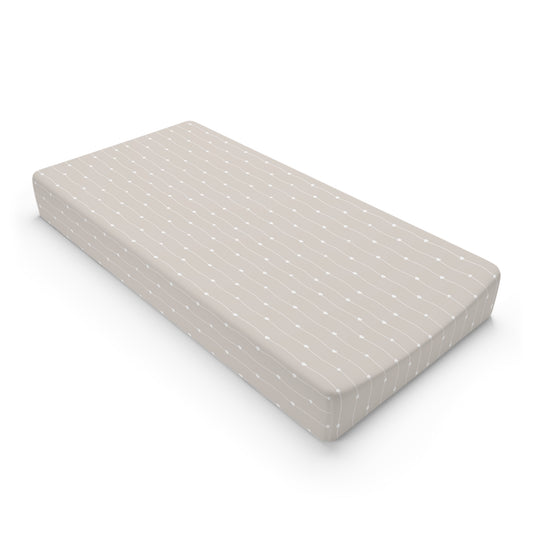 Beige Hearts & Line Pattern Changing Pad Cover