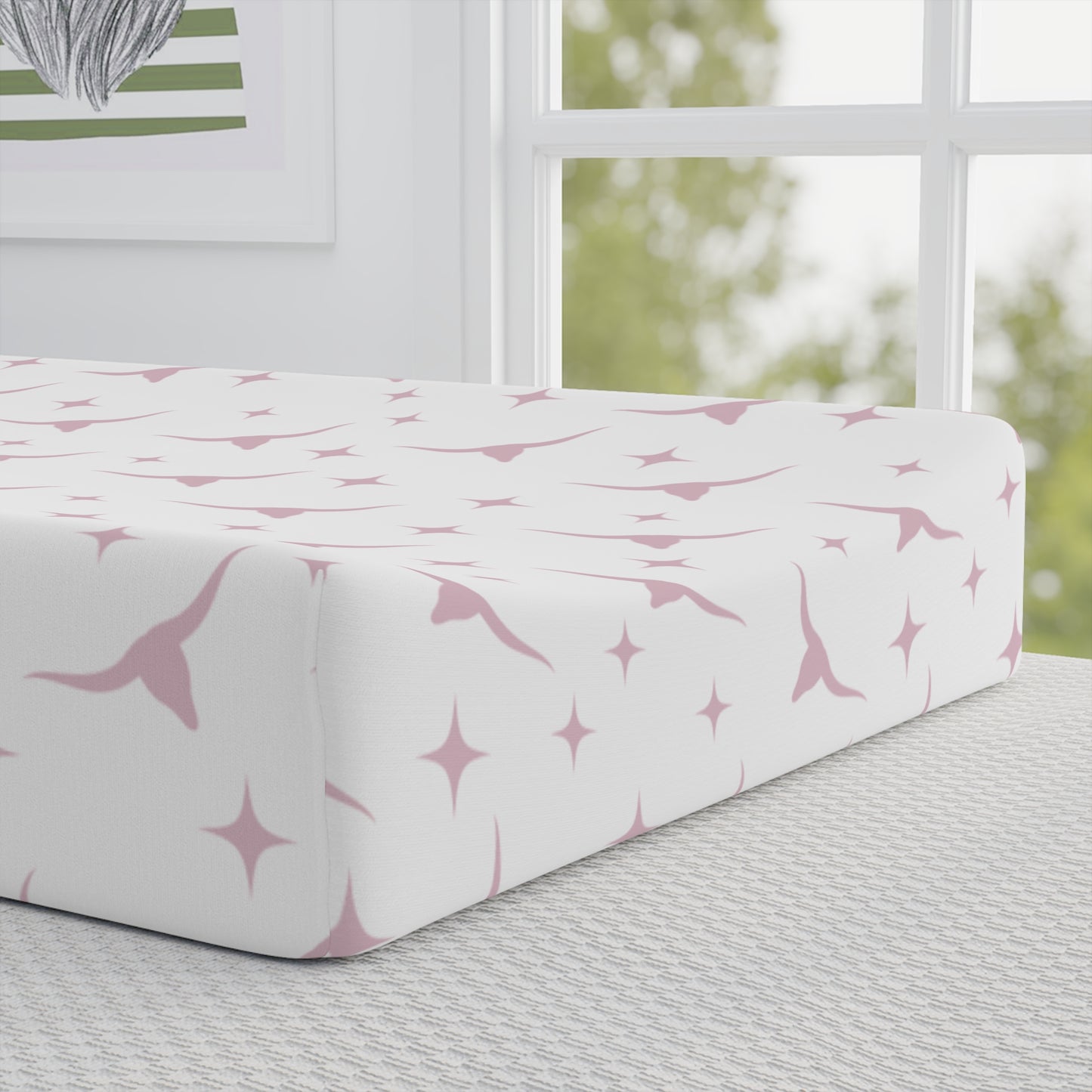 Western Pink Longhorn Changing Pad Cover